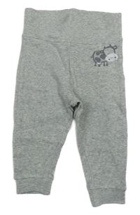 Šedé melírované tepláky s kravičkou Lupilu