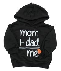 Černá mikina s nápisem a kapucí