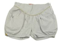 Bílo-stříbrné pruhované balonové kraťasy 