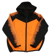 Neonově oranžovo-černá sportovní bundomikina s kapucí 