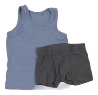 2set - Modré tílko + šedé boxerky H&M