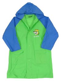 Limetkovo-modrá pláštěnka s tygrem a kapucí Viola
