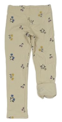 Béžové legíny s kytičkami H&M