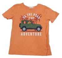 Oranžové tričko s autem H&M