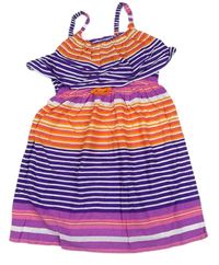 Pruhované plátěné letní šaty Next