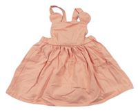 Broskvové riflové šaty s nápisem - Minnie Disney
