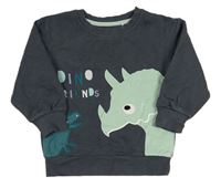 Tmavošedá mikina s dinosaury George