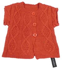 Nové - červená třpytivá svetrová propínací vesta St. Bernard