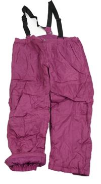 Světlevínové šusťákové zimní oteplovačky s kšandami