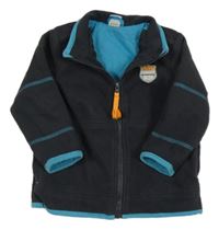 Tmavošedá fleecová podšitá bunda s nášivkou Papagino