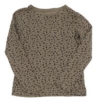 Hnědošedo-černé vzorované triko H&M