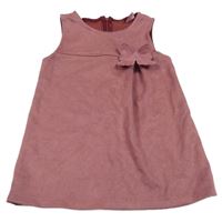 Starorůžové semišové šaty s 3D květem