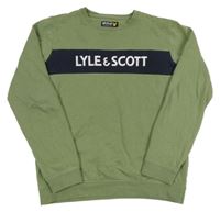 Khaki-tmavomodrá mikina s logem Lyle&Scott