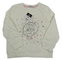 Nové - smetanová mikina s planetou a hvězdičkami so cute