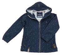 Tmavomodrá puntíkatá soffshellová bunda s kotvami a kapucí