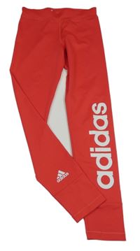 Červené funkční sportovní legíny Adidas