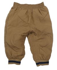 Hnědé šusťákové podšité kalhoty 