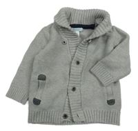 Světlešedý melírovaný propínací svetr OBaïBI