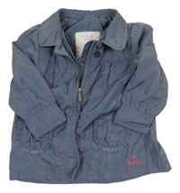 Šedomodrý šusťákový jarní kabát s límečkem Mexx