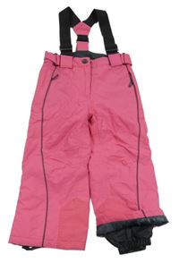 Růžové šusťákové zimní oteplovačky s odepínacími kšandami alive