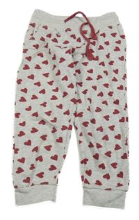 Šedé melírované tepláky se srdíčky lupilu