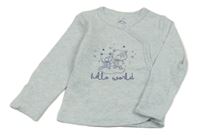 Světlemodré melírované propínací triko s medvídky coolclub