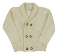 Smetanový pletený propínací svetr Harmont&Blaine