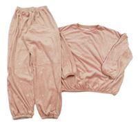 Růžové plyšové pyžamo s hvězdičkami Next