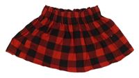 Červeno-černá kostkovaná sukně 