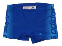 Safírovo-modré nohavičkové plavky s logy Adidas