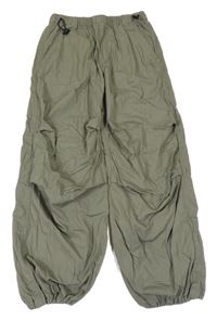 Khaki plátěné cuff kalhoty H&M