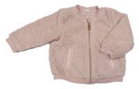 Pudrová huňatá podšitá bunda H&M