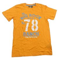 Oranžové tričko s nápisy a číslem H&M