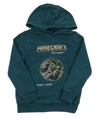 Tmavozelená mikina s měnícím obrázkem a kapucí - Minecraft M&S