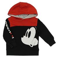 Červeno-černá mikina s Mickeym a kapucí Disney