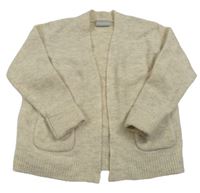 Béžový melírovaný vlněný svetrový cardigan Matalan