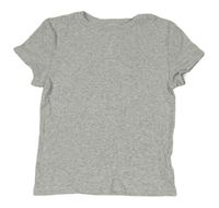Světlešedé melírované žebrované crop tričko H&M