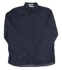 Tmavomodrá melírovaná košile H&M