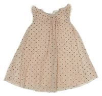 Světlerůžové puntíkaté třpytivé tylové šaty H&M