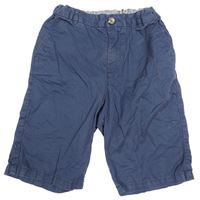 Tmavomodré plátěné kraťasy H&M