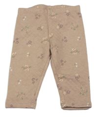 Starorůžové květované prošívané tregíny H&M