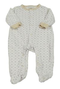 Bílý puntíkatý sametový overal