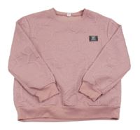 Starorůžová mikina s písmeny a nášivkou Shein