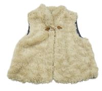 Béžová kožešinová podšitá vesta Zara