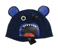 Tmavomodrá fleecová podšitá čepice - medvěd H&M