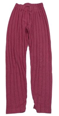 Malinové melírované žebrované úpletové legíny Shein