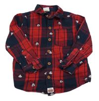 Červeno-černá kostkovaná košile s Mickeym Disney