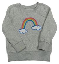 Šedá melírovaná mikina s duhou TCM