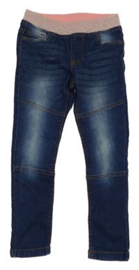 Tmavomodré džegíny s úpletovým pasem Kiki&Koko