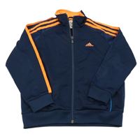 Tmavomodrá sportovní propínací mikina s logem Adidas